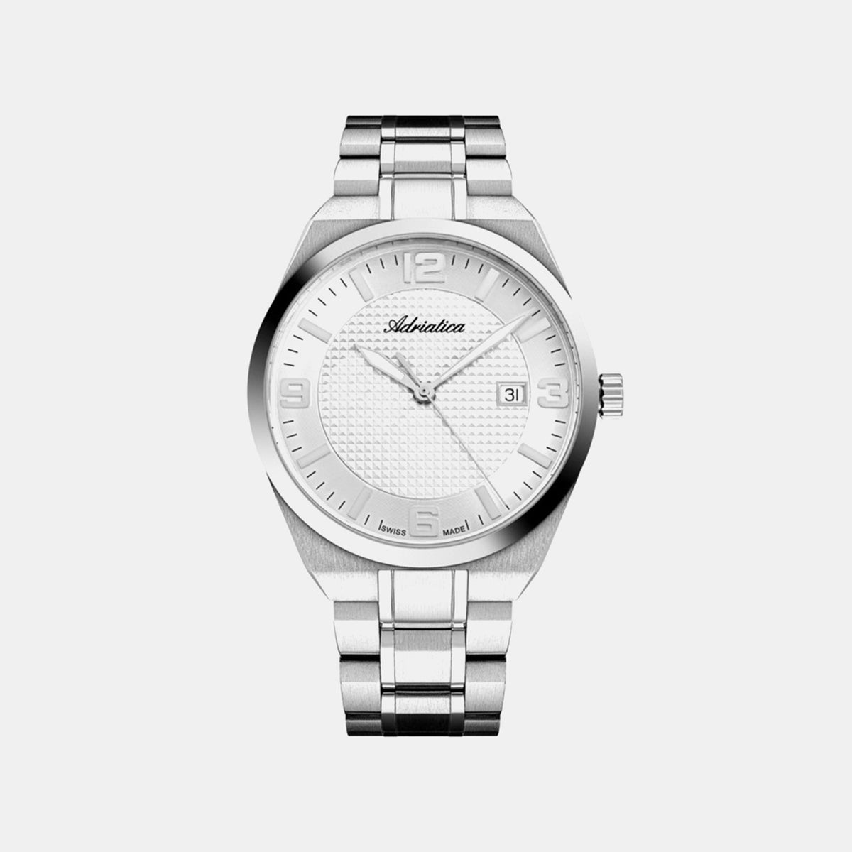 Men Quartz Silver Dial Analog Stainless Steel Watch A8343.5153Q