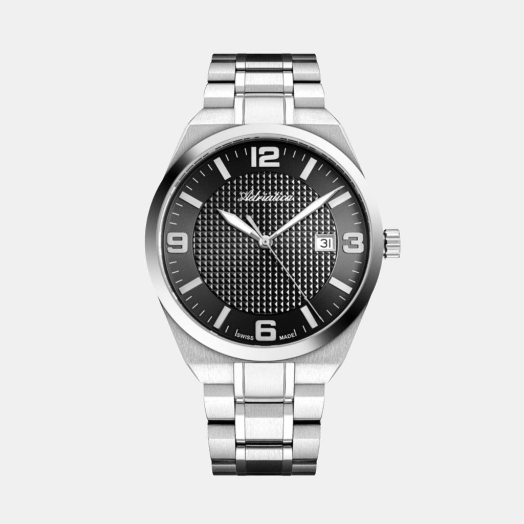 Adriatica Men Quartz Black Dial Analog Stainless Steel Watch A8343.5154Q-1