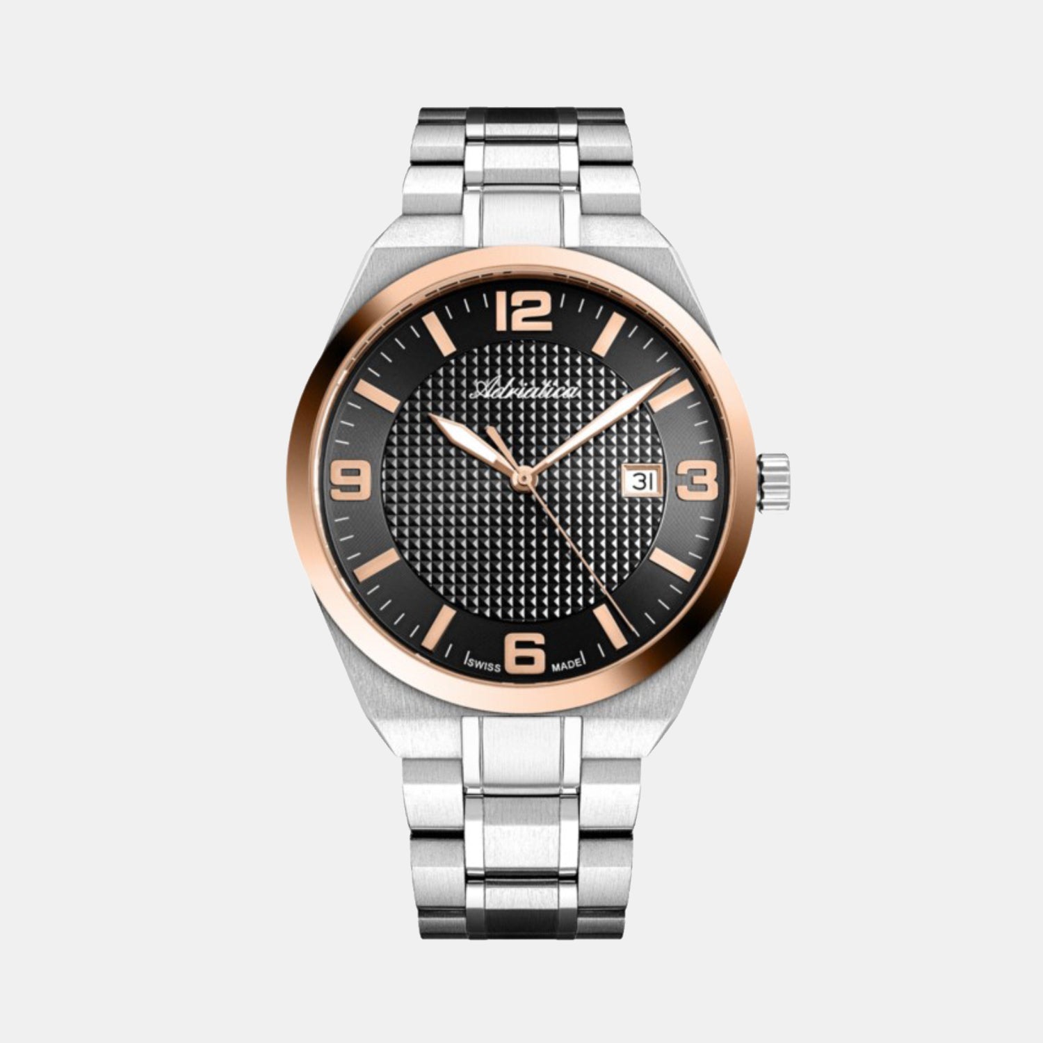 Adriatica Men Quartz Gun Dial Analog Stainless Steel Watch A8343.R156Q-1