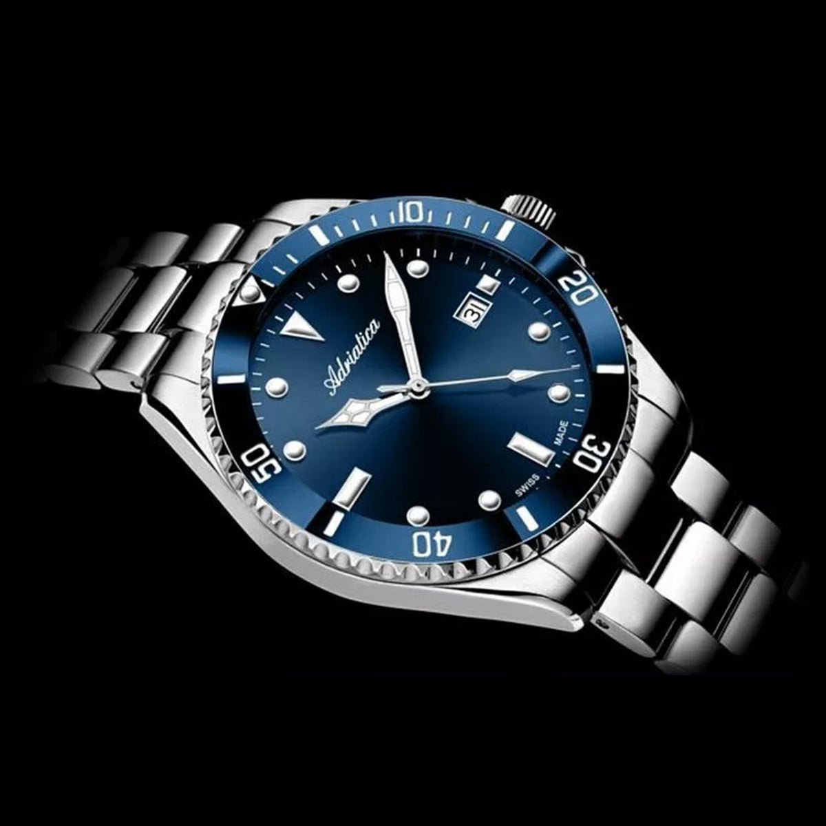 Premiere Men Quartz Blue Dial Analog Stainless Steel Watch A8347.T195Q