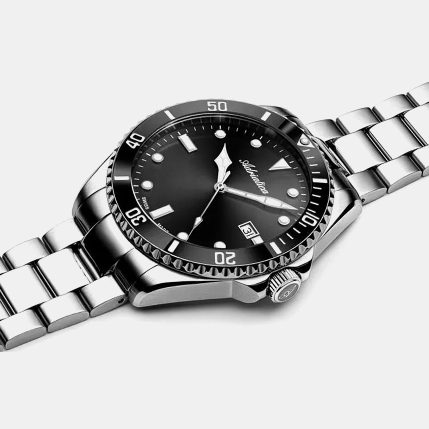 Premiere Men Quartz Black Dial Analog Stainless Steel Watch A8347.Y194Q