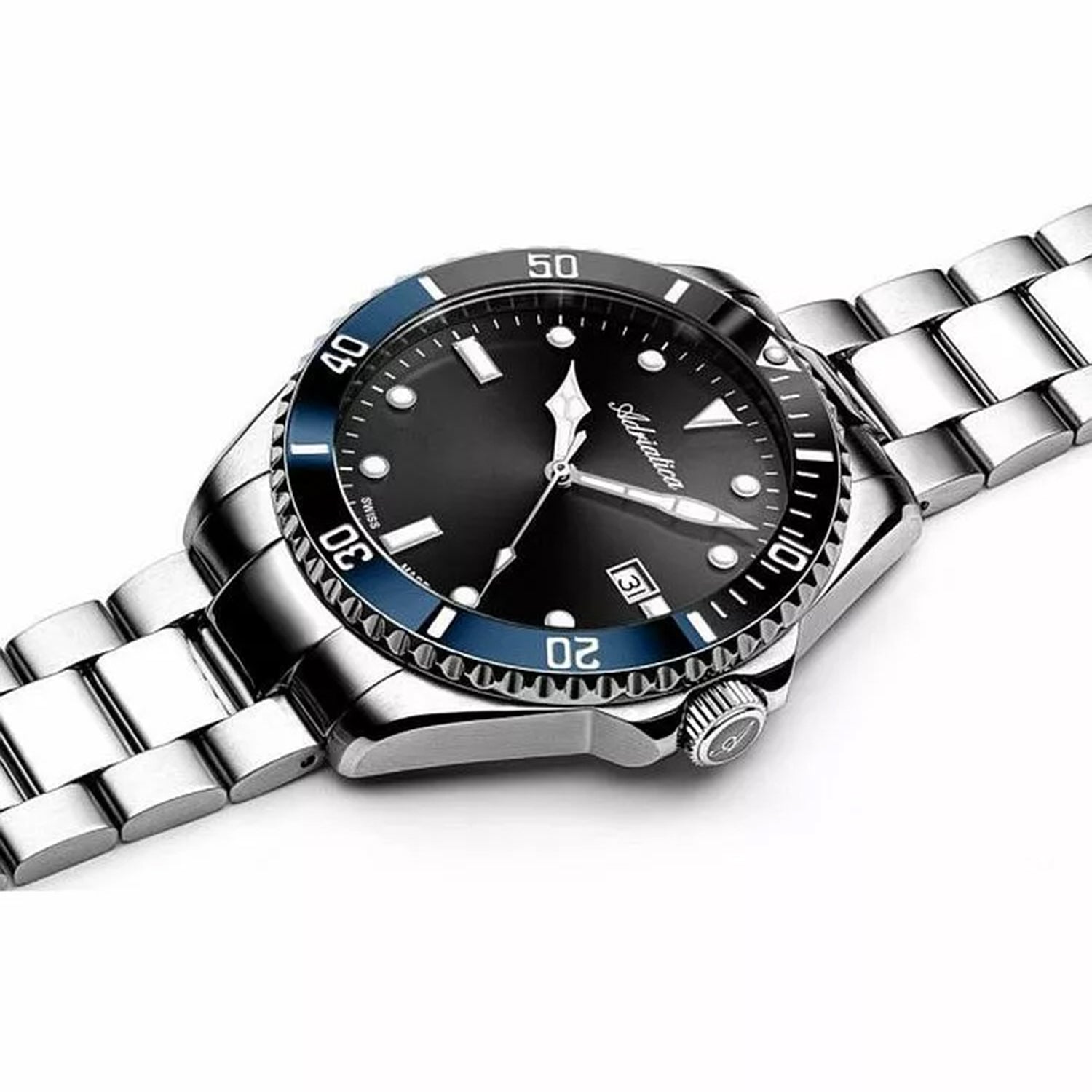 Premiere Men Quartz Black Dial Analog Stainless Steel Watch A8347.Y194QT