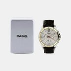 Enticer Men Quartz Silver Dial Chronograph Leather Watch A835
