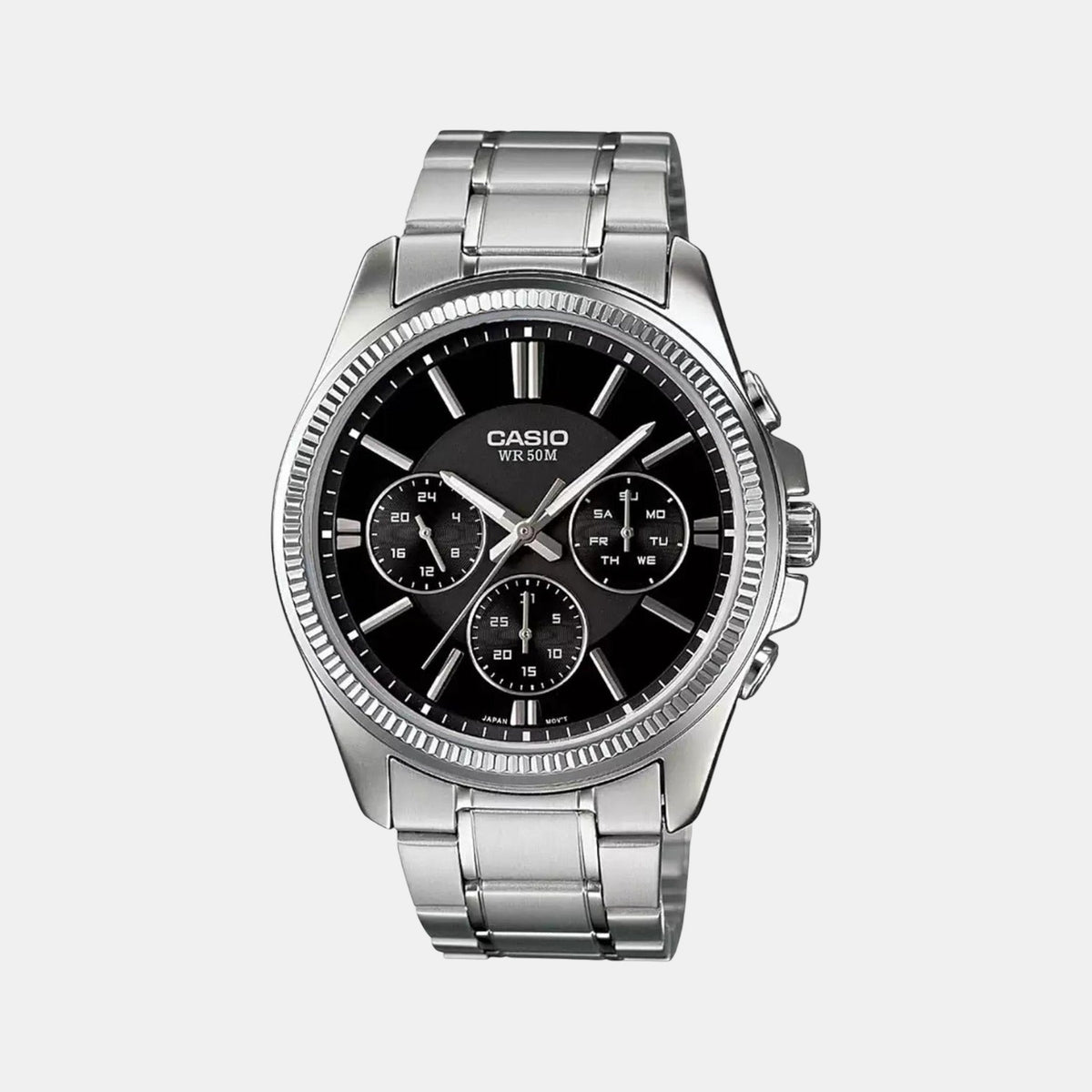 Enticer Men Quartz Black Dial Chronograph Stainless Steel Watch A836