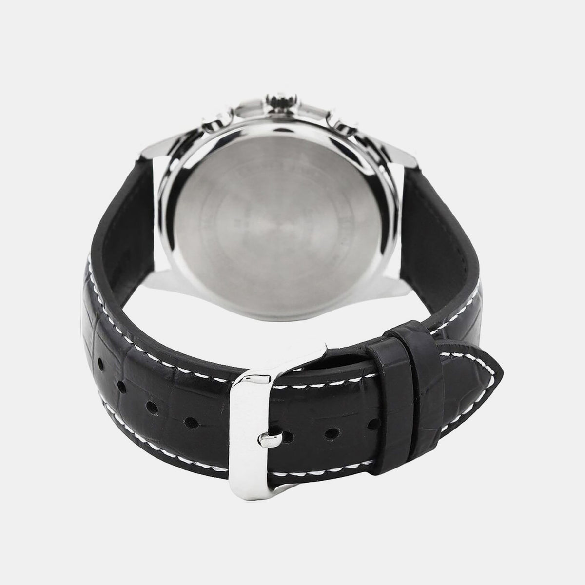 Enticer Men Quartz Black Dial Chronograph Leather Watch A838
