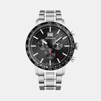 Adriatica Men Quartz Black Dial Chronograph Stainless Steel Watch A8383.4114CH-1