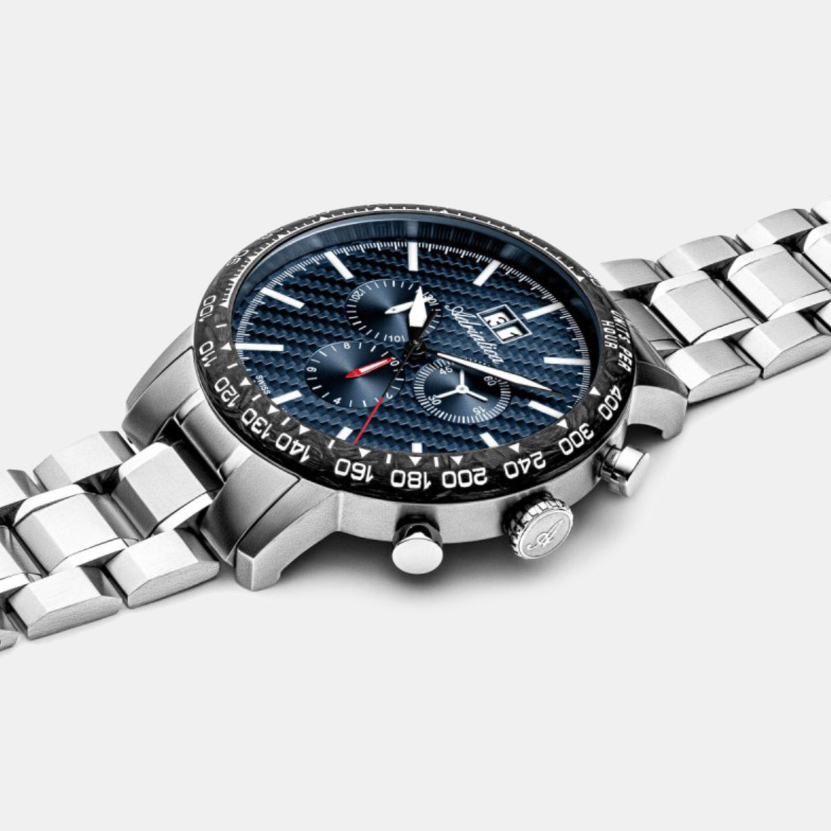 Adriatica Men Chronograph Blue Dial Analog Stainless Steel Watch A8383.4115CH-2