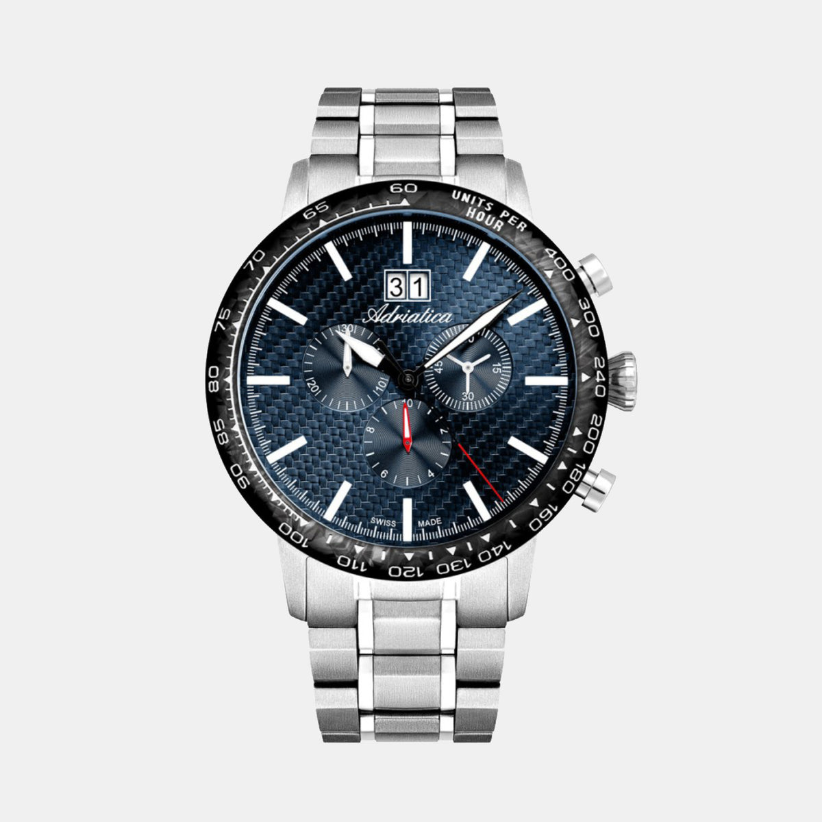 Adriatica Men Chronograph Blue Dial Analog Stainless Steel Watch A8383.4115CH-1