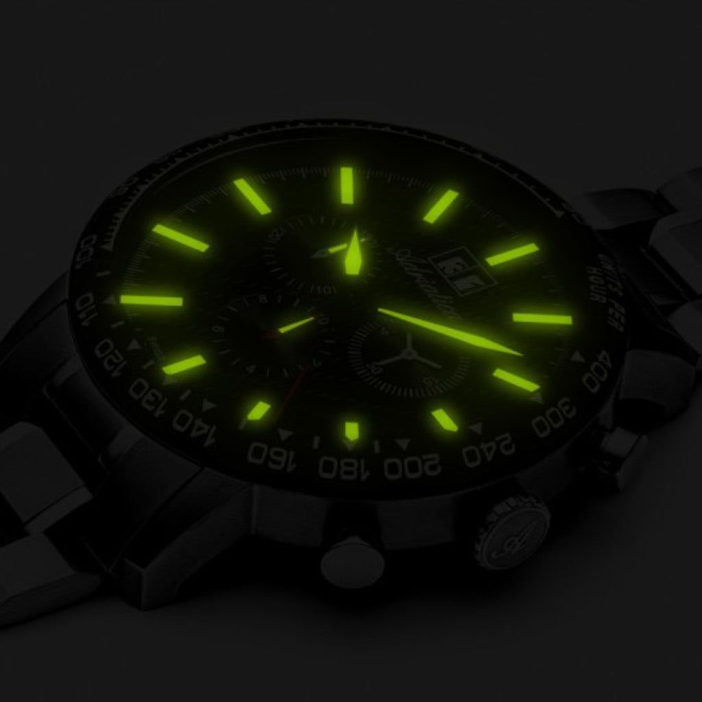 Adriatica Men Chronograph Blue Dial Analog Stainless Steel Watch A8383.4115CH-3