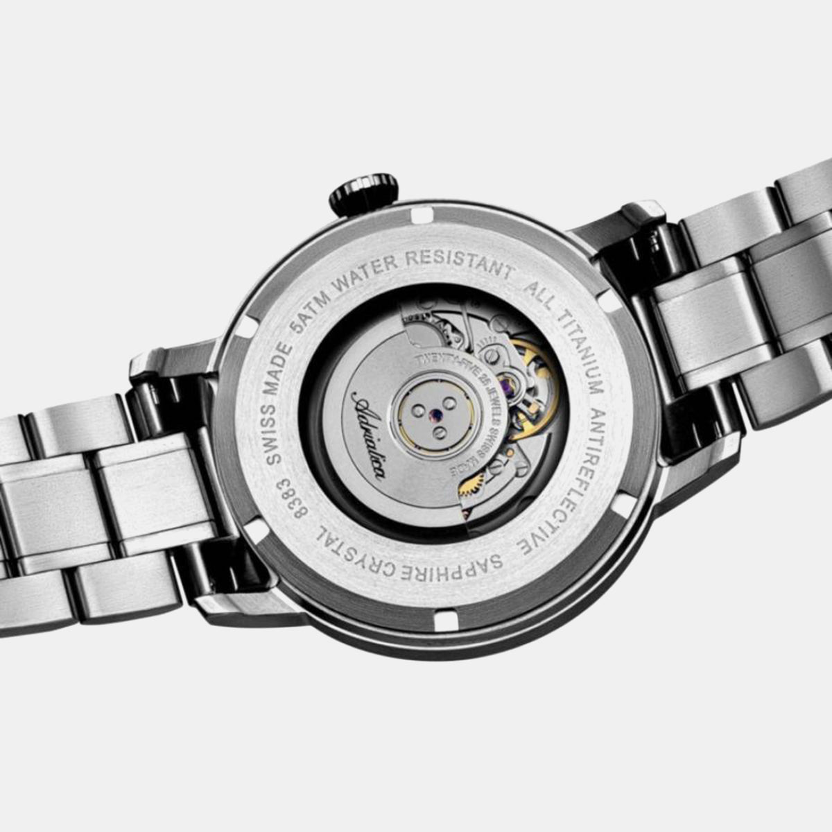 Aviation Men Automatic Grey Dial Analog Titanium Watch A8383.4126A