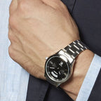 Enticer Men Quartz Black Dial Analog Stainless Steel Watch A840