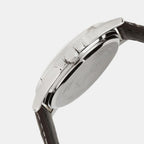 Enticer Men Quartz Silver Dial Analog Leather Watch A845