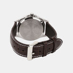 Enticer Men Quartz Silver Dial Analog Leather Watch A845