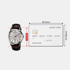 Enticer Men Quartz Silver Dial Analog Leather Watch A845