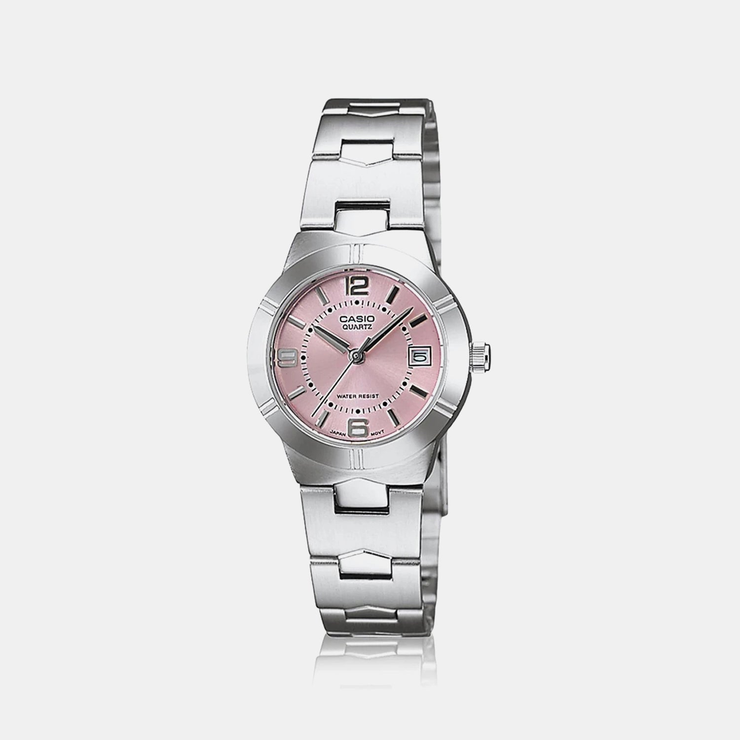 Enticer Women Quartz Pink Dial Analog Stainless Steel Watch A873