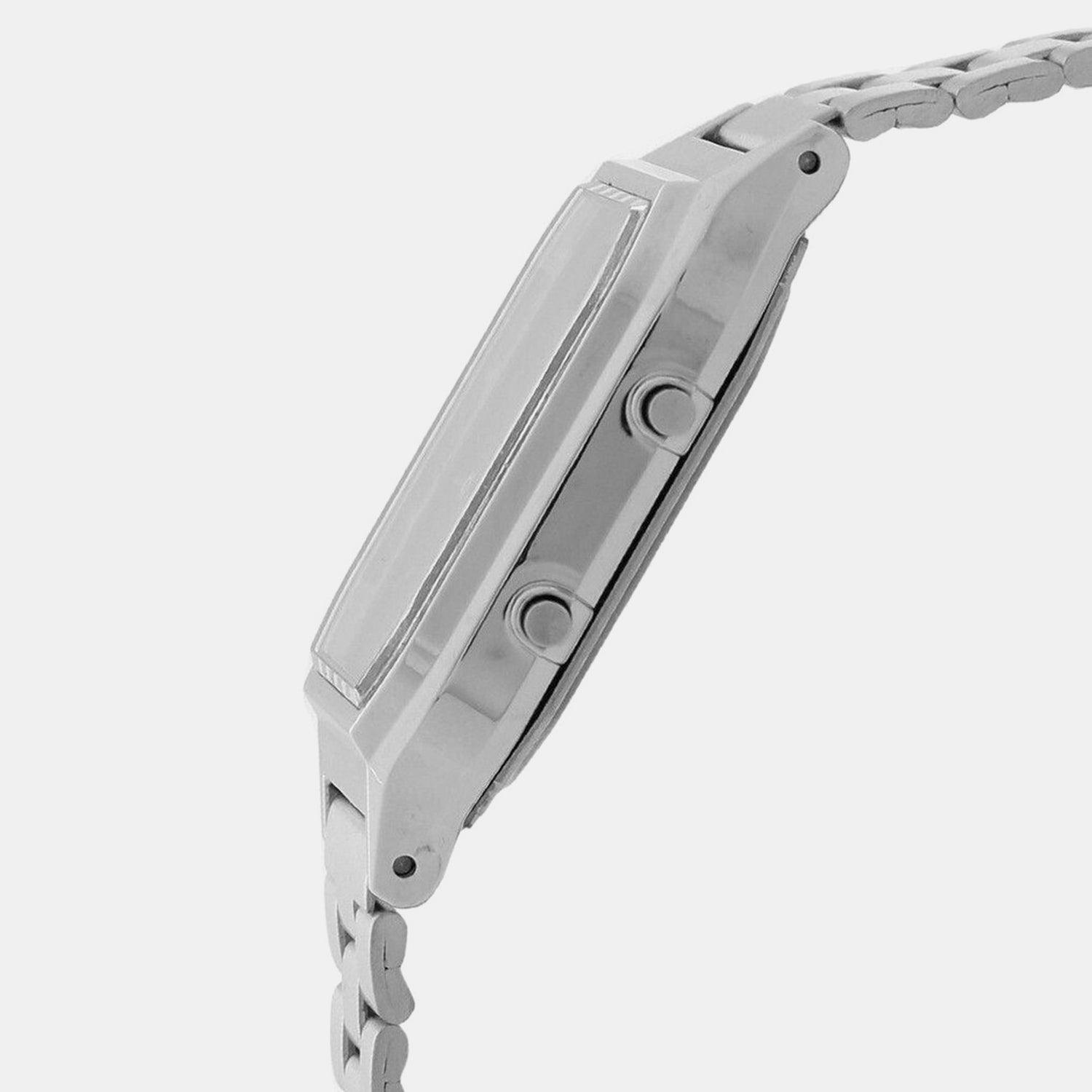 Vintage Unisex Quartz Black Dial Analog-Digital Stainless Steel Watch AD01