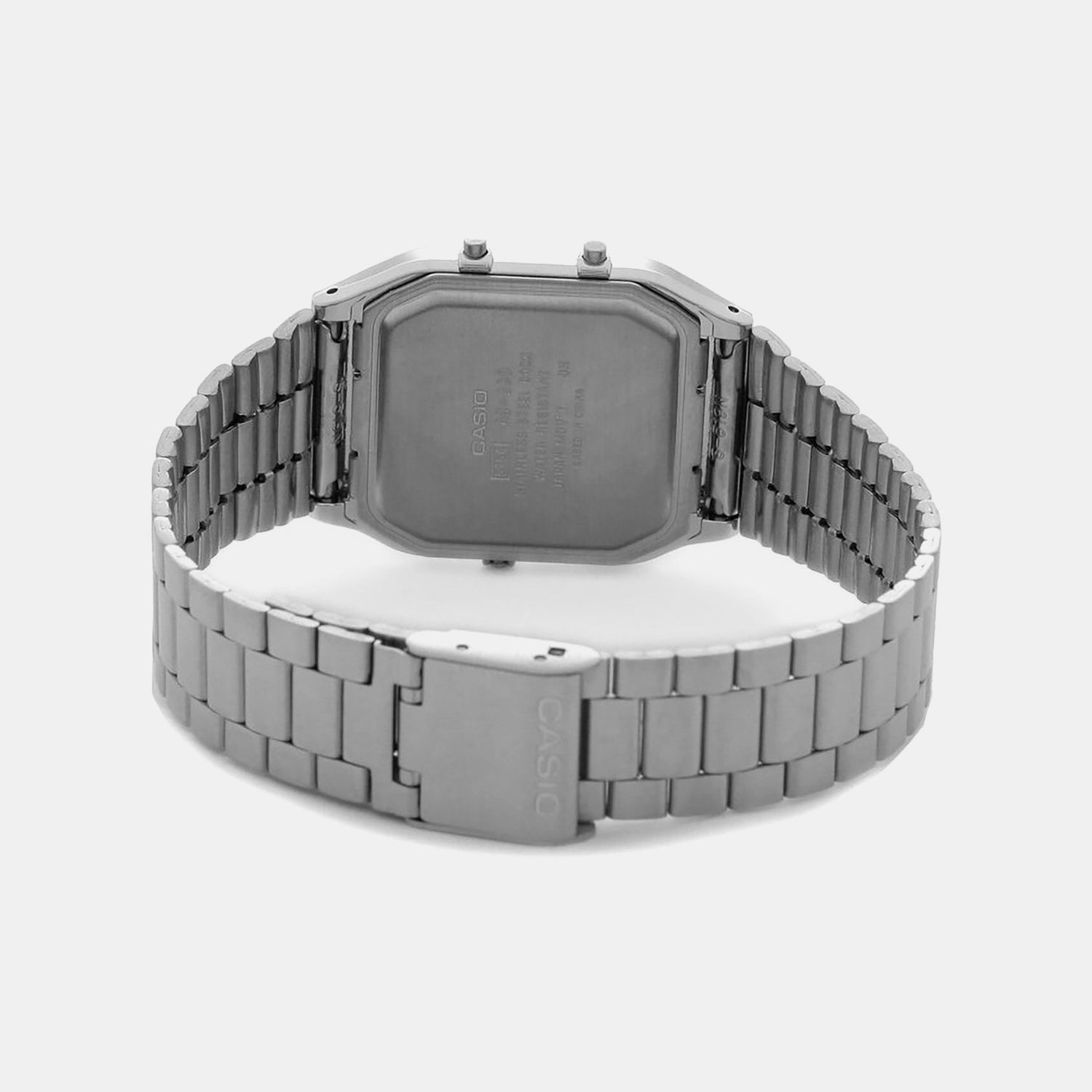 Vintage Unisex Quartz Black Dial Analog-Digital Stainless Steel Watch AD01