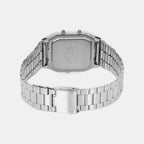 Vintage Unisex Quartz White Dial Analog-Digital Stainless Steel Watch AD03