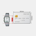 Vintage Unisex Quartz White Dial Analog-Digital Stainless Steel Watch AD03