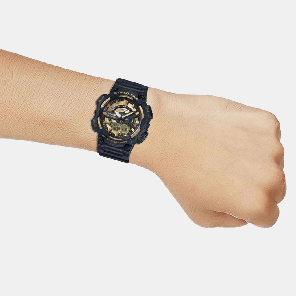 Youth Unisex Quartz Gold Dial Analog-Digital Resin Watch AD206
