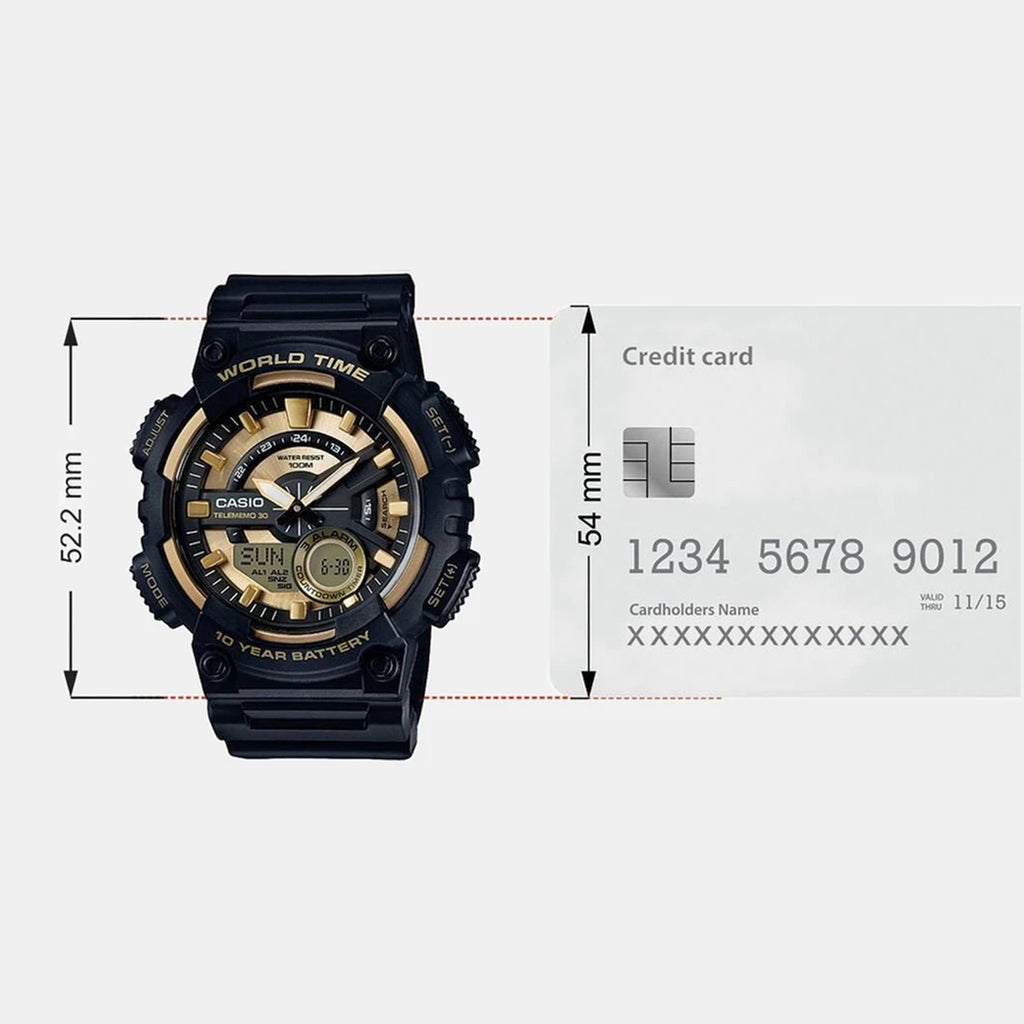 Youth Unisex Quartz Gold Dial Analog-Digital Resin Watch AD206