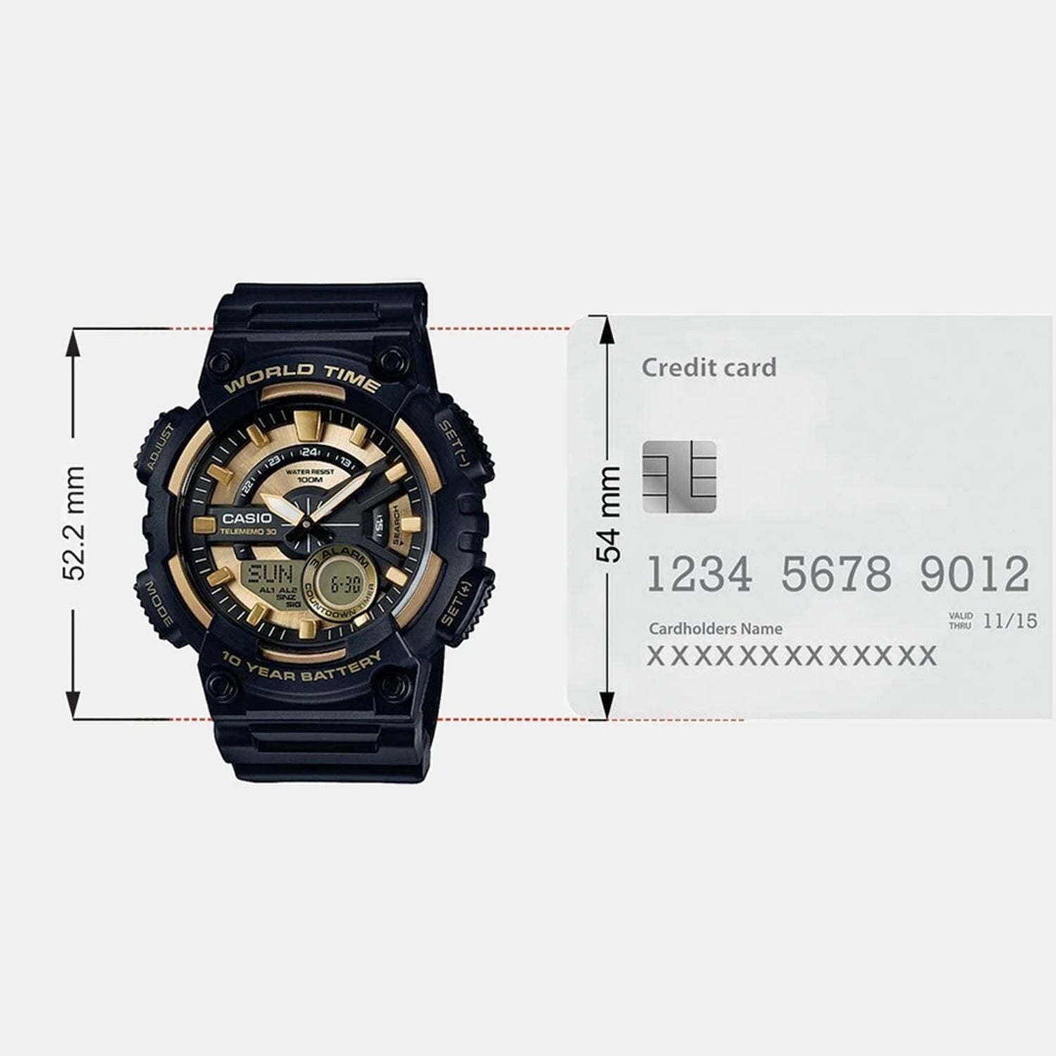 Youth Unisex Quartz Gold Dial Analog-Digital Resin Watch AD206