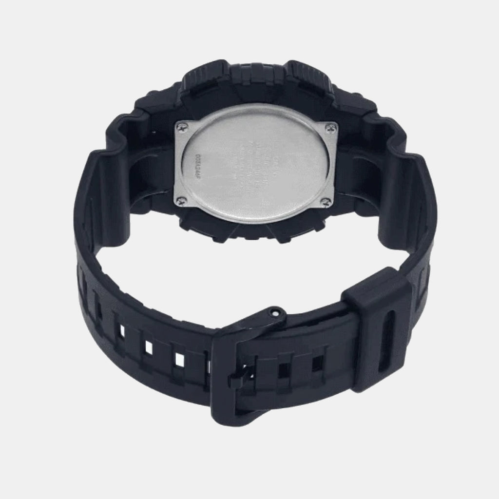 Youth Men Quartz Black Dial Analog-Digital Resin Watch AD209