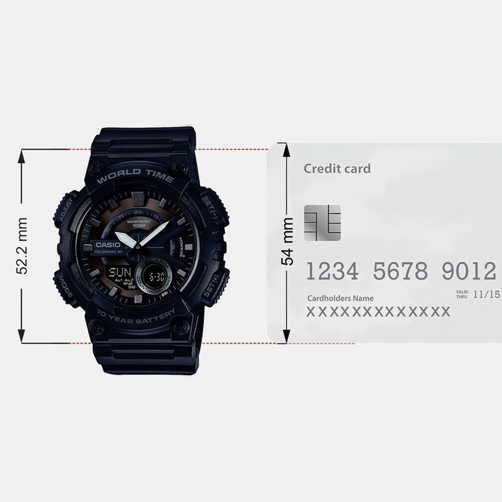 Youth Unisex Quartz Black Dial Analog-Digital Resin Watch AD218