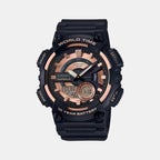 Youth Men Quartz Gold Dial Analog-Digital Silicone Watch AD222