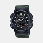 Youth Men Quartz Black Dial Analog-Digital Resin Watch AD223