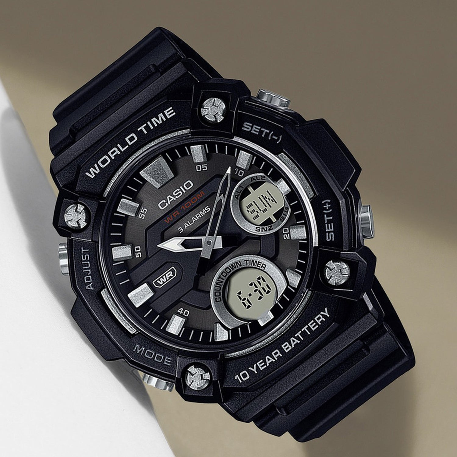 Youth Unisex Quartz Black Dial Analog-Digital Resin Watch AD262