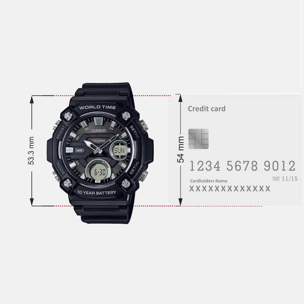 Youth Unisex Quartz Black Dial Analog-Digital Resin Watch AD262