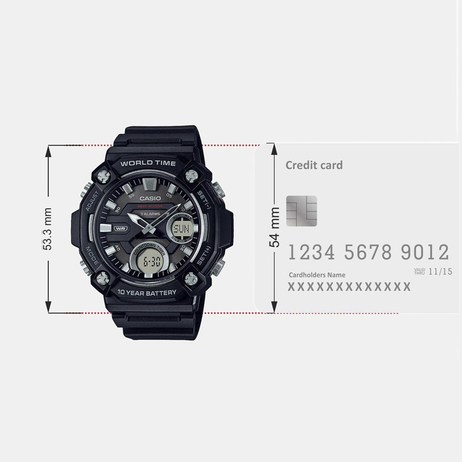 Youth Unisex Quartz Black Dial Analog-Digital Resin Watch AD262