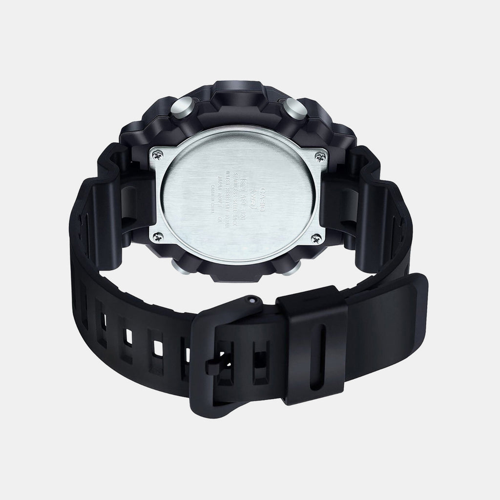 Youth Men Quartz Black Dial Analog-Digital Resin Watch AD264