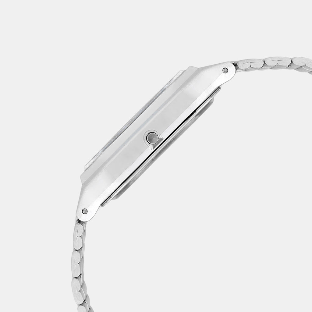 Vintage Unisex Quartz Ice Blue Dial Analog-Digital Stainless Steel Watch AD270