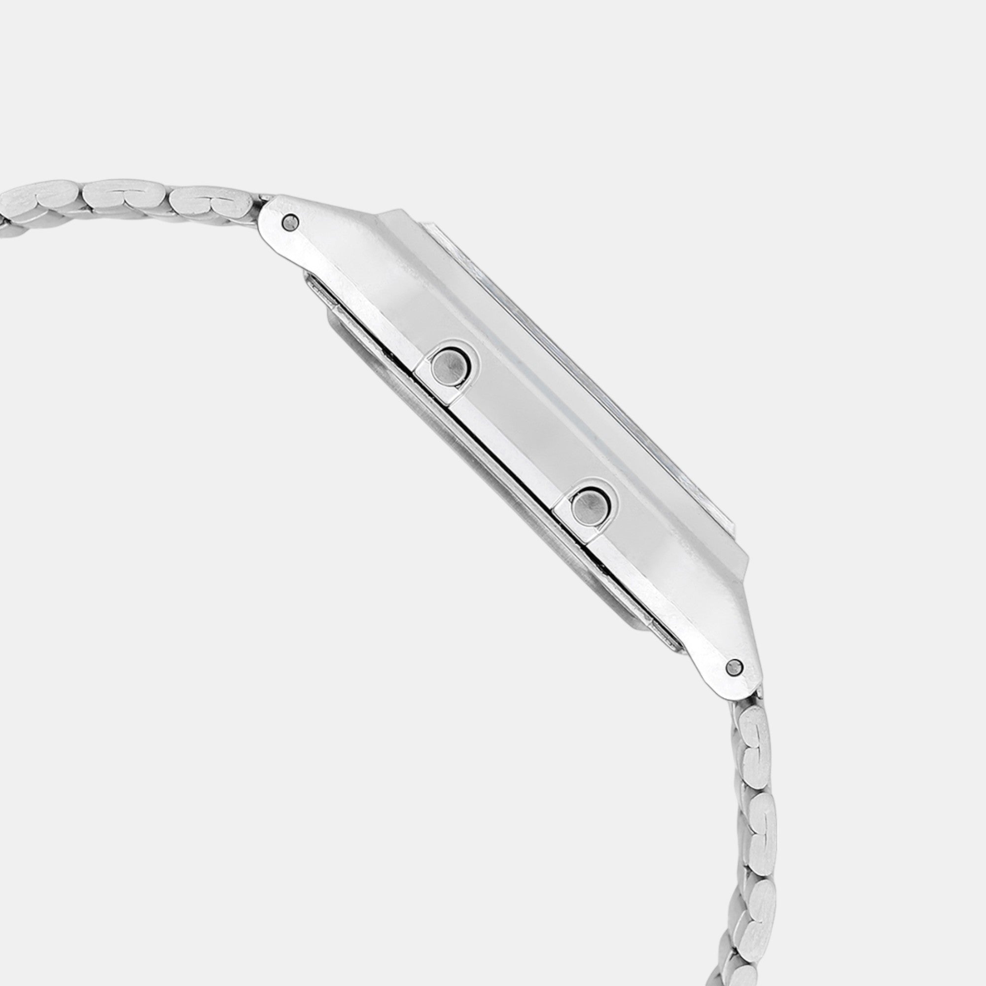 Vintage Unisex Quartz Ice Blue Dial Analog-Digital Stainless Steel Watch AD270