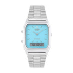 Vintage Men Turquoise Blue Dial Stainless Steel Watch AD271