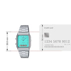 Vintage Men Turquoise Blue Dial Stainless Steel Watch AD271