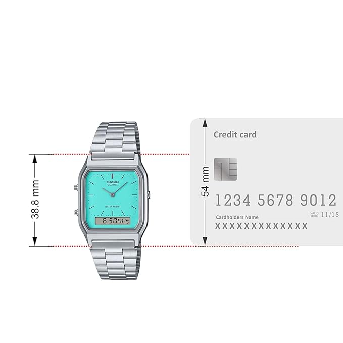 Vintage Men Turquoise Blue Dial Stainless Steel Watch AD271