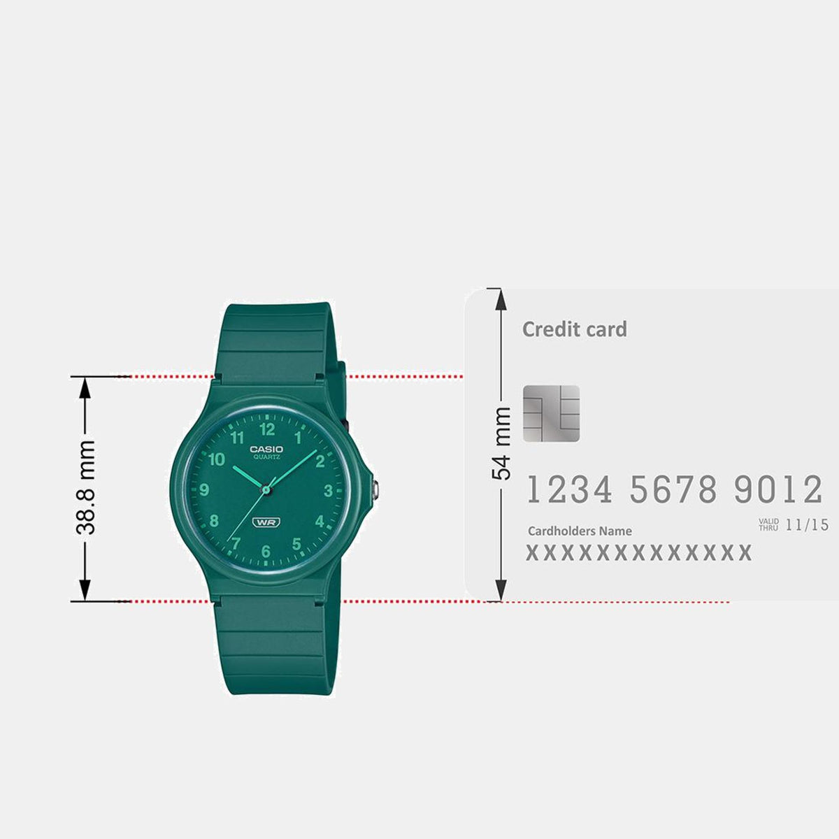 Youth Unisex Quartz Green Dial Analog Resin Watch AD273