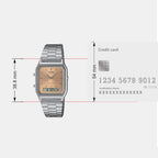 Vintage Unisex Quartz Orange Dial Analog-Digital Stainless Steel Watch AD279