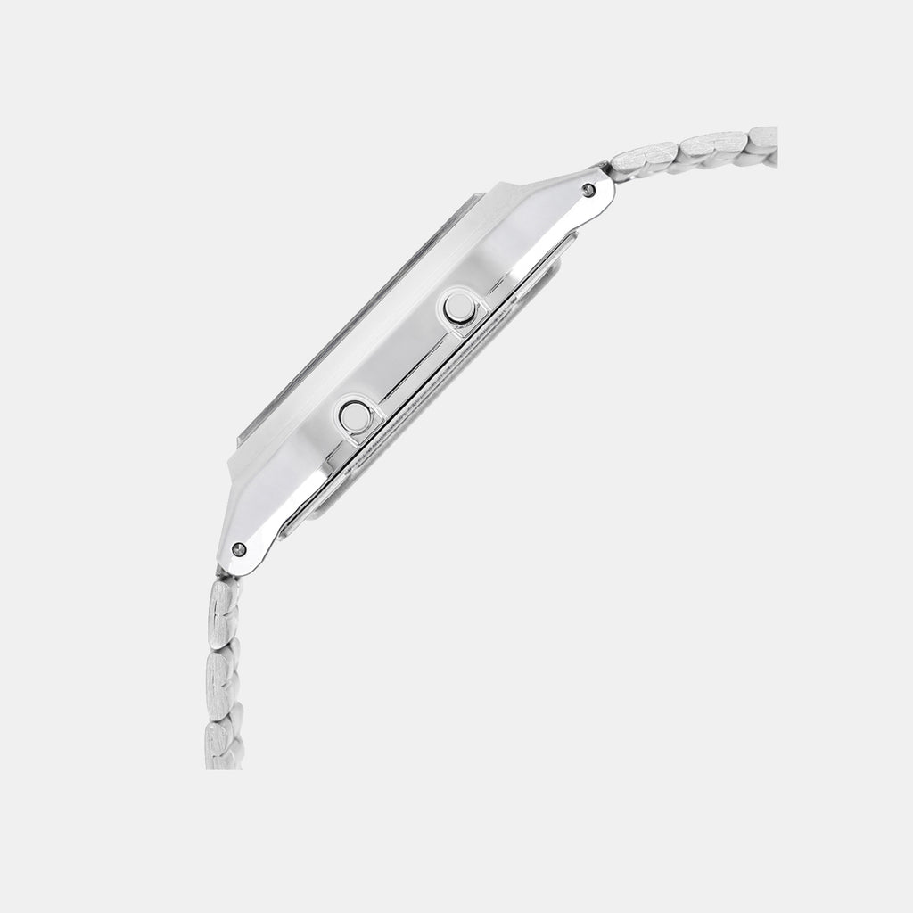 Vintage Unisex Quartz Orange Dial Analog-Digital Stainless Steel Watch AD279