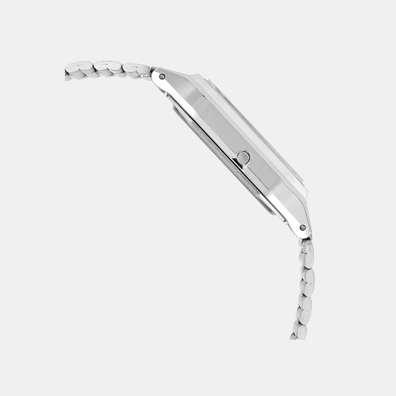 Vintage Unisex Quartz Orange Dial Analog-Digital Stainless Steel Watch AD279