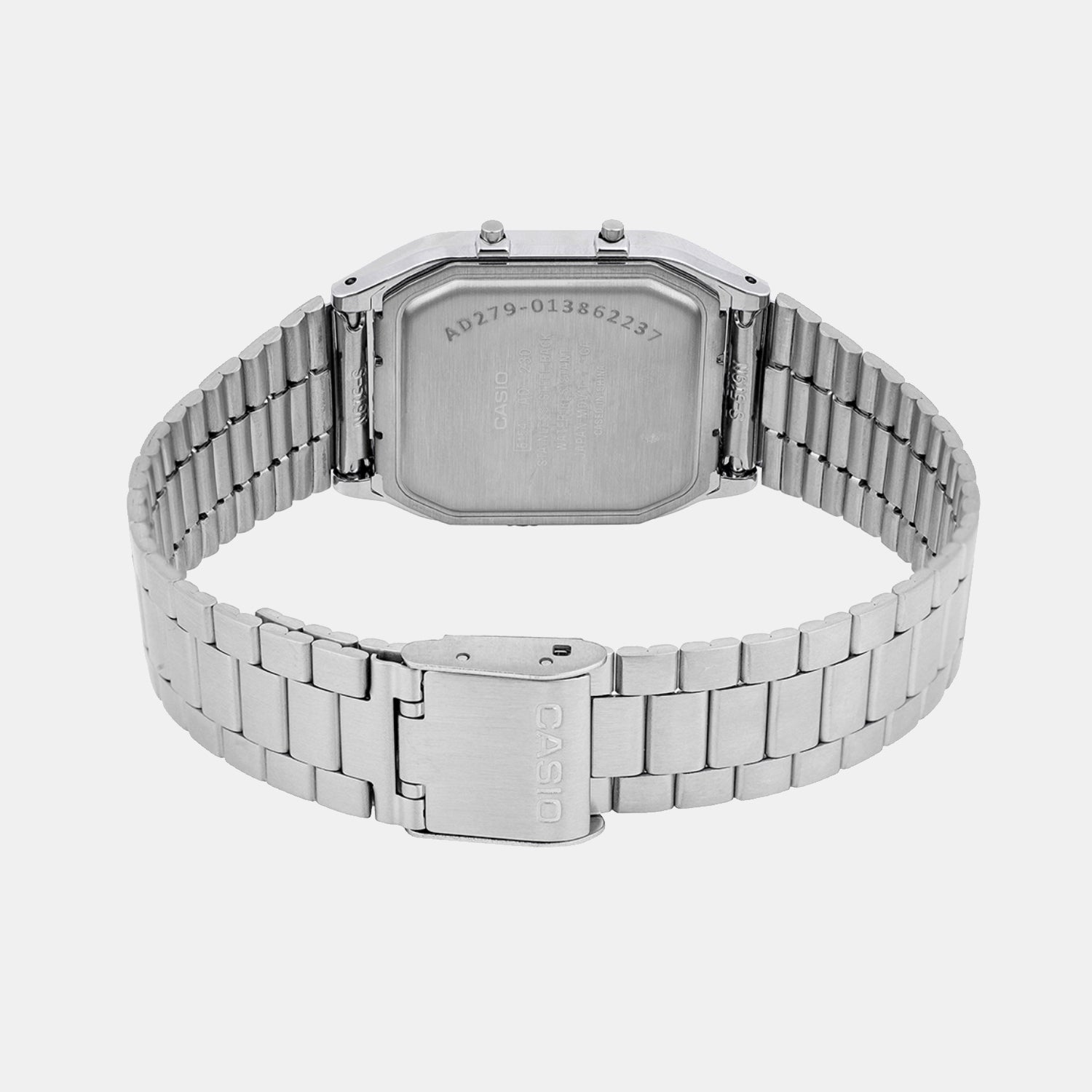 Vintage Unisex Quartz Orange Dial Analog-Digital Stainless Steel Watch AD279