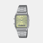 Vintage Unisex Quartz Green Dial Analog-Digital Stainless Steel Watch AD280