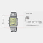 Vintage Unisex Quartz Green Dial Analog-Digital Stainless Steel Watch AD280