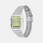 Vintage Unisex Quartz Green Dial Analog-Digital Stainless Steel Watch AD280