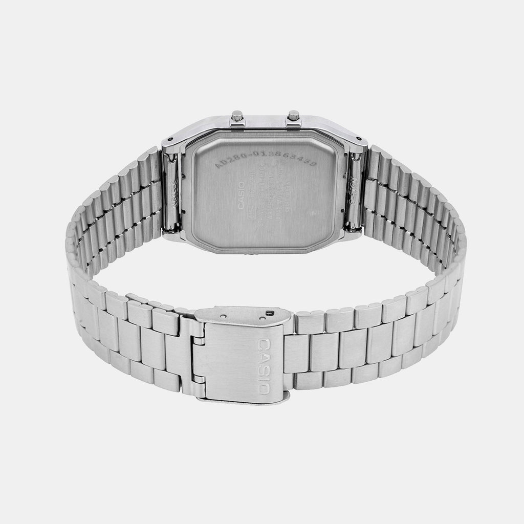 Vintage Unisex Quartz Green Dial Analog-Digital Stainless Steel Watch AD280