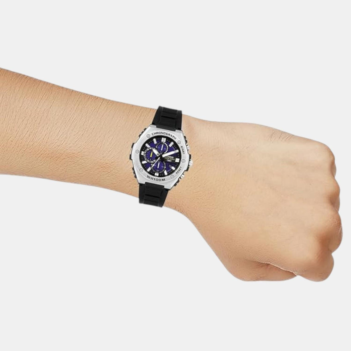 Youth Men Quartz Blue Dial Chronograph Resin Watch AD282