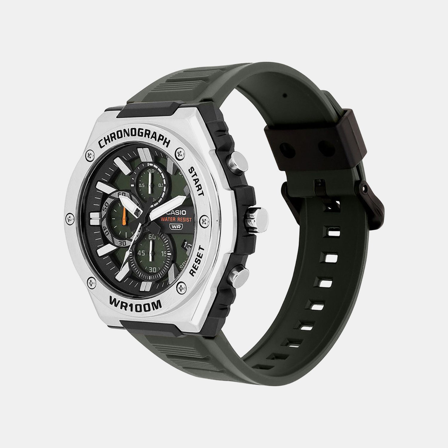Youth Men Quartz Green Dial Chronograph Resin Watch AD283